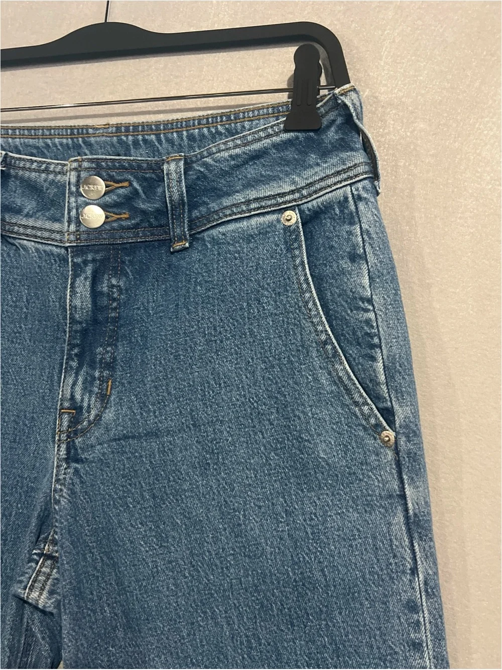J.Crew Jean Women’s 26 Blue Slim Wide With Stacked Buttons Denim CH884